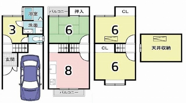 JR 太秦駅 徒歩10分
構造:木造
土地面積:37.04平米 ( 11.2坪 ) 建物面積:79.38平米 ( 24.01坪 )